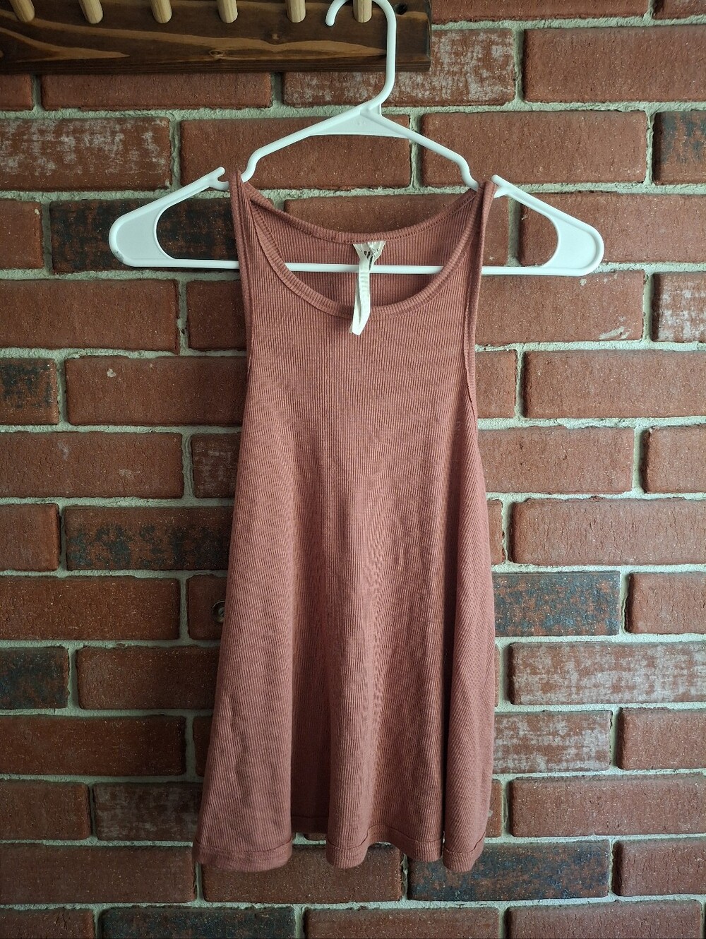 Free People Sleeveless Ribbed Tank in Rust